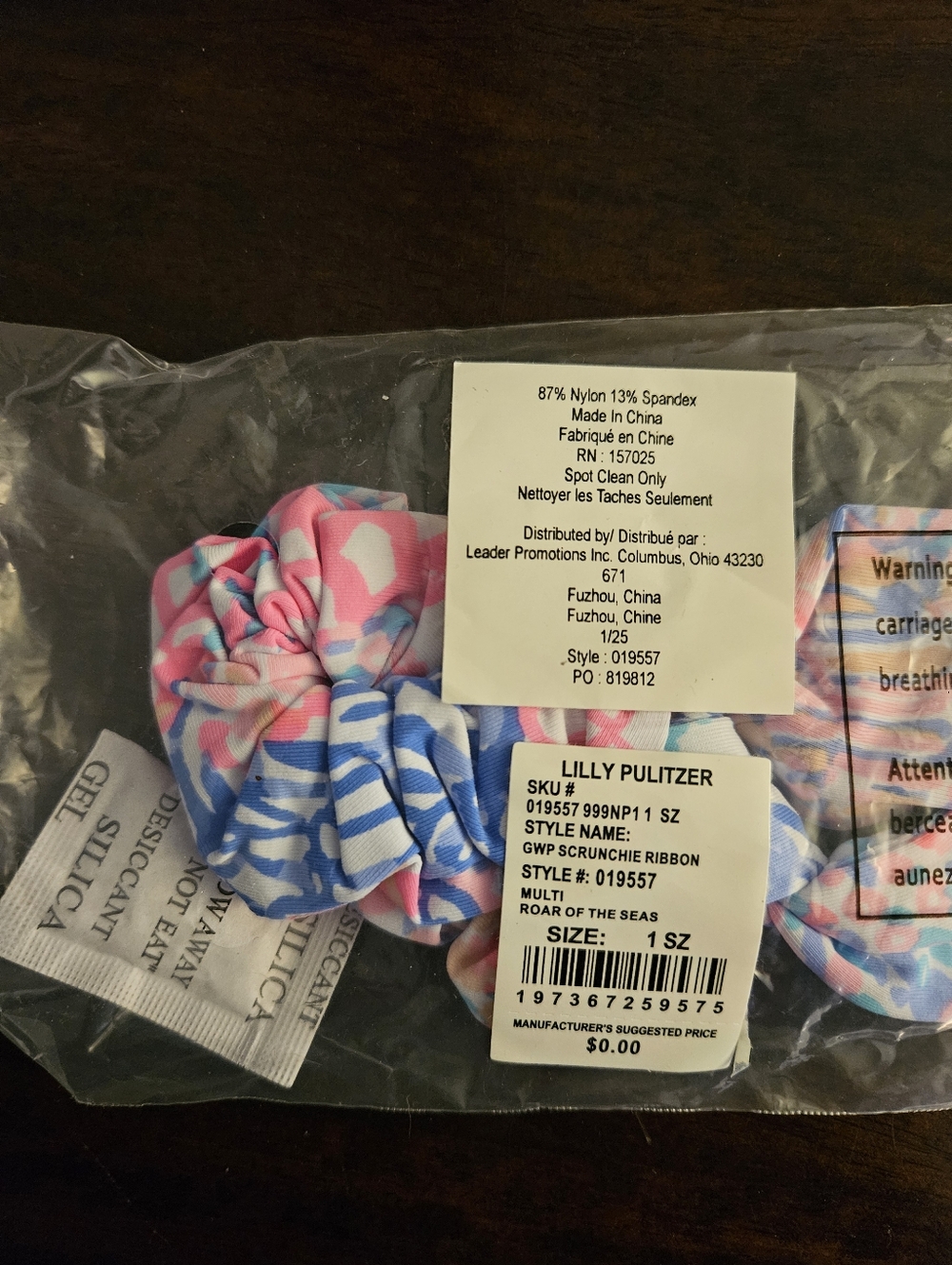 Lilly Pulitzer NWT GWP Scrunchie Ribbon Multi Roar Of The Seas - Picture 4 of 9